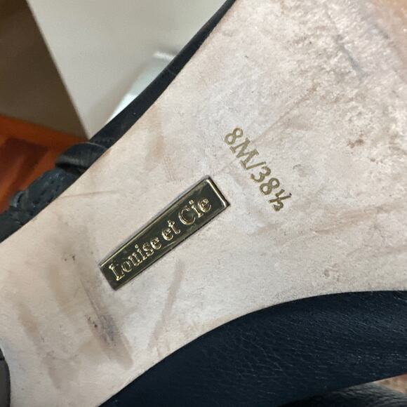 Louise Et Cie Lo-Zyda Bootie Black Leather Almond Toe Size 8M - Picture 9 of 9